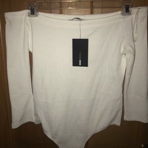 White Off the Shoulder Body Suit